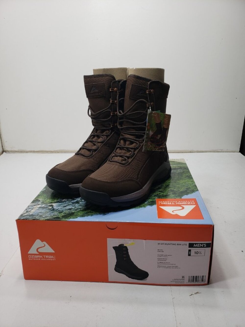 Ozark Trail Men's Hunting Bin Lite Waterproof Boots Brown Size 8 New In Box
